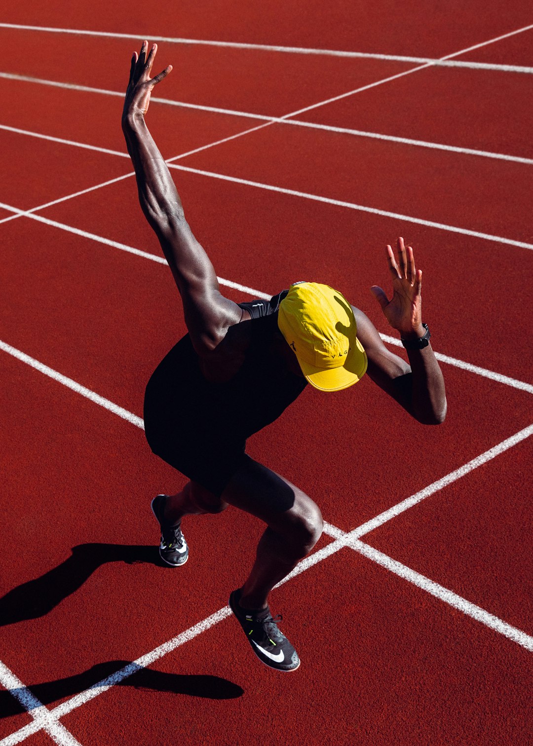 Athlète en départ de course
